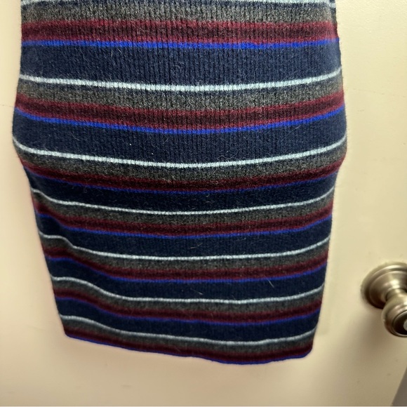T By Alexander Wang Blue Gray Striped Sleeveless 100% Merino Wool Dress XS-S - Picture 9 of 14